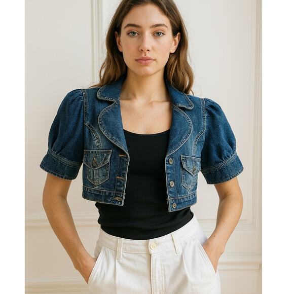 Vintage 90s Kenzo Denim Bolero Jean Jacket - Picture 1 of 9